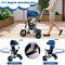 Folding Tricycle Baby Stroller with Reversible Seat and Adjustable Canopy
